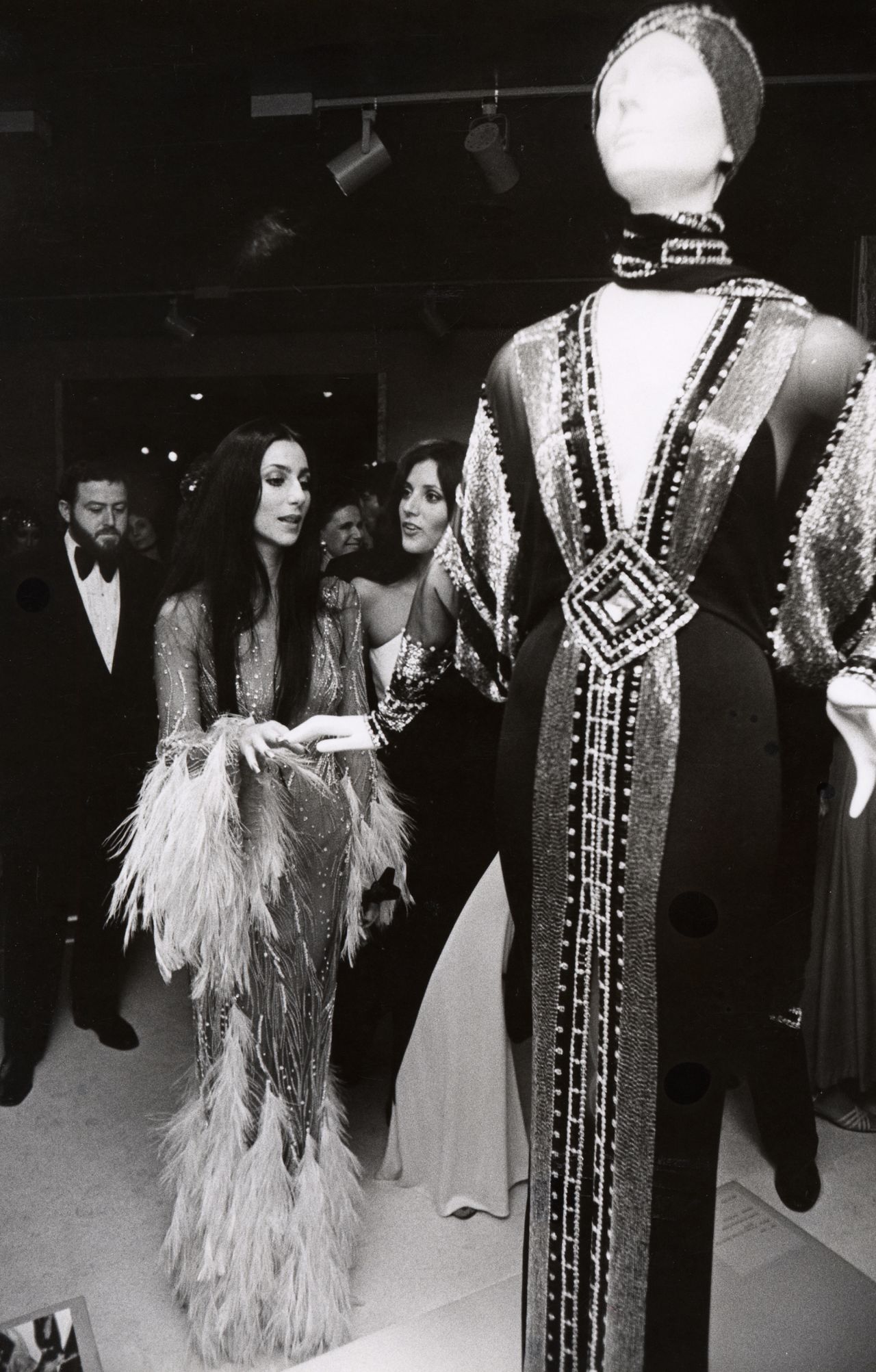 Cher attends the Met Gala in support of the Romantic and Glamorous Hollywood Design exhibition in 1974.