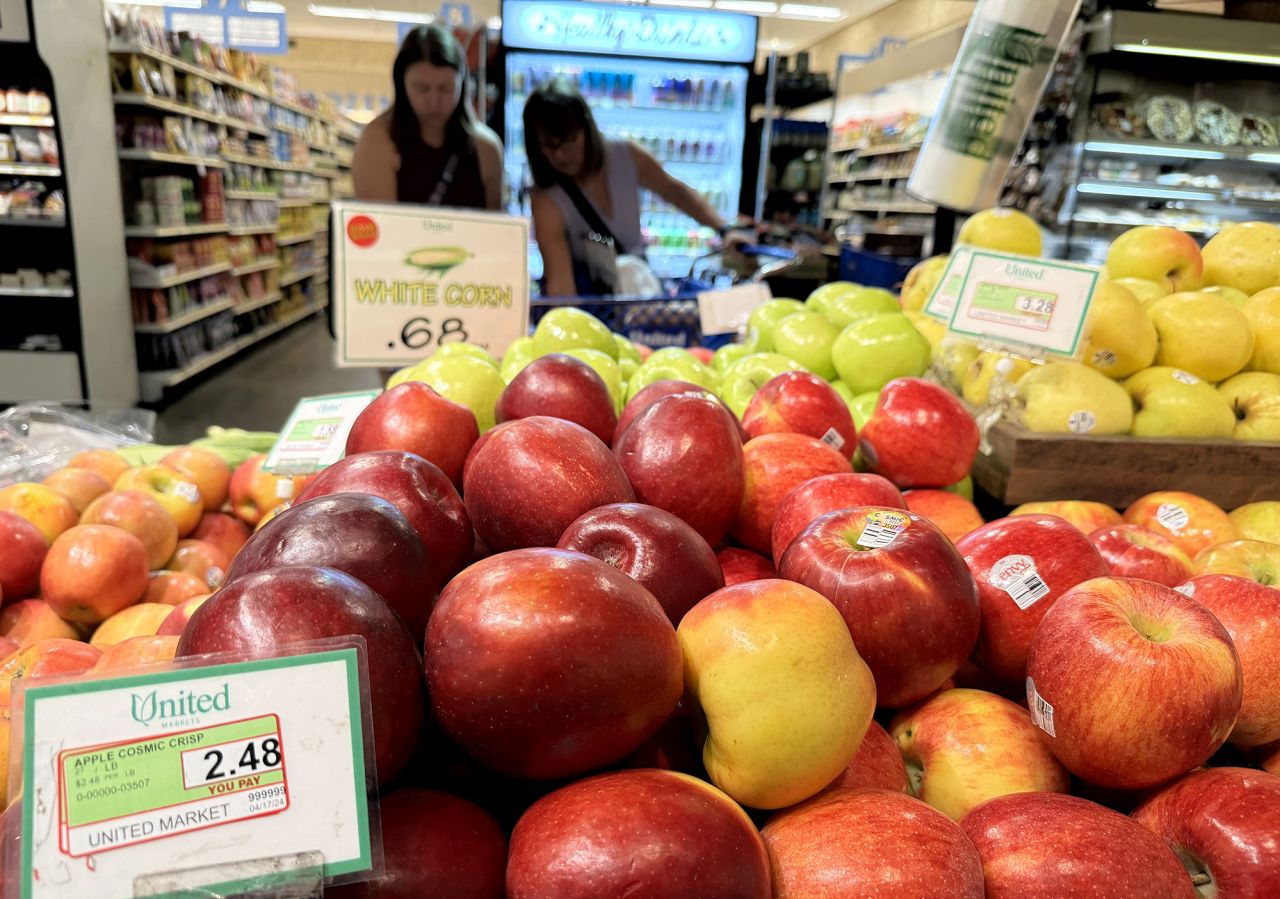 Products are displayed at a grocery store on June 11, 2024 in San Anselmo, California.