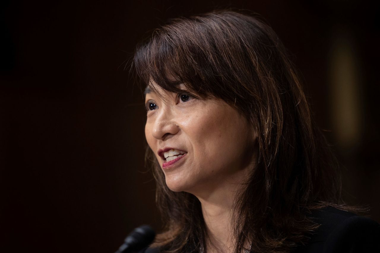 Florence Pan appears before the Senate Judiciary Committee on Capitol Hill in June 2022. 