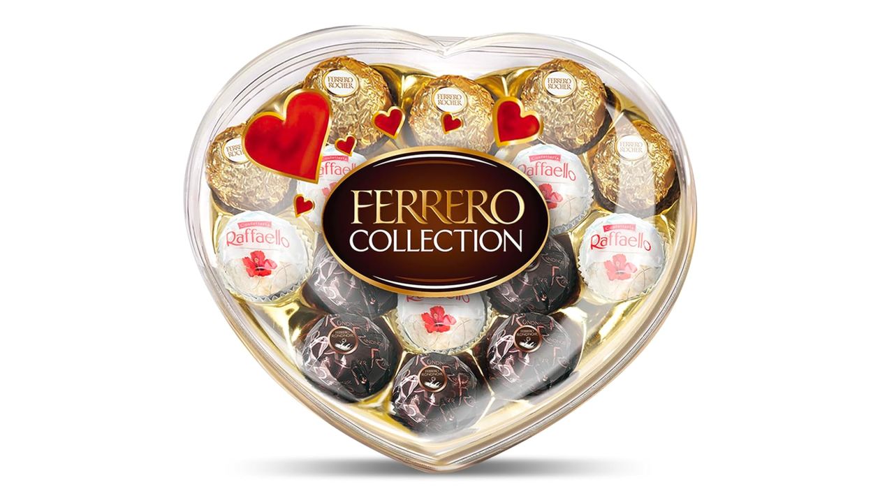 Heart-shaped box of Ferrero chocolates