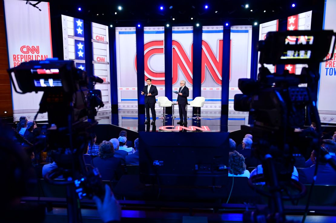 Florida Gov. Ron DeSantis participates in a CNN Republican Presidential Town Hall moderated by CNN’s Wolf Blitzer at New England College in Henniker, New Hampshire, on January 16.