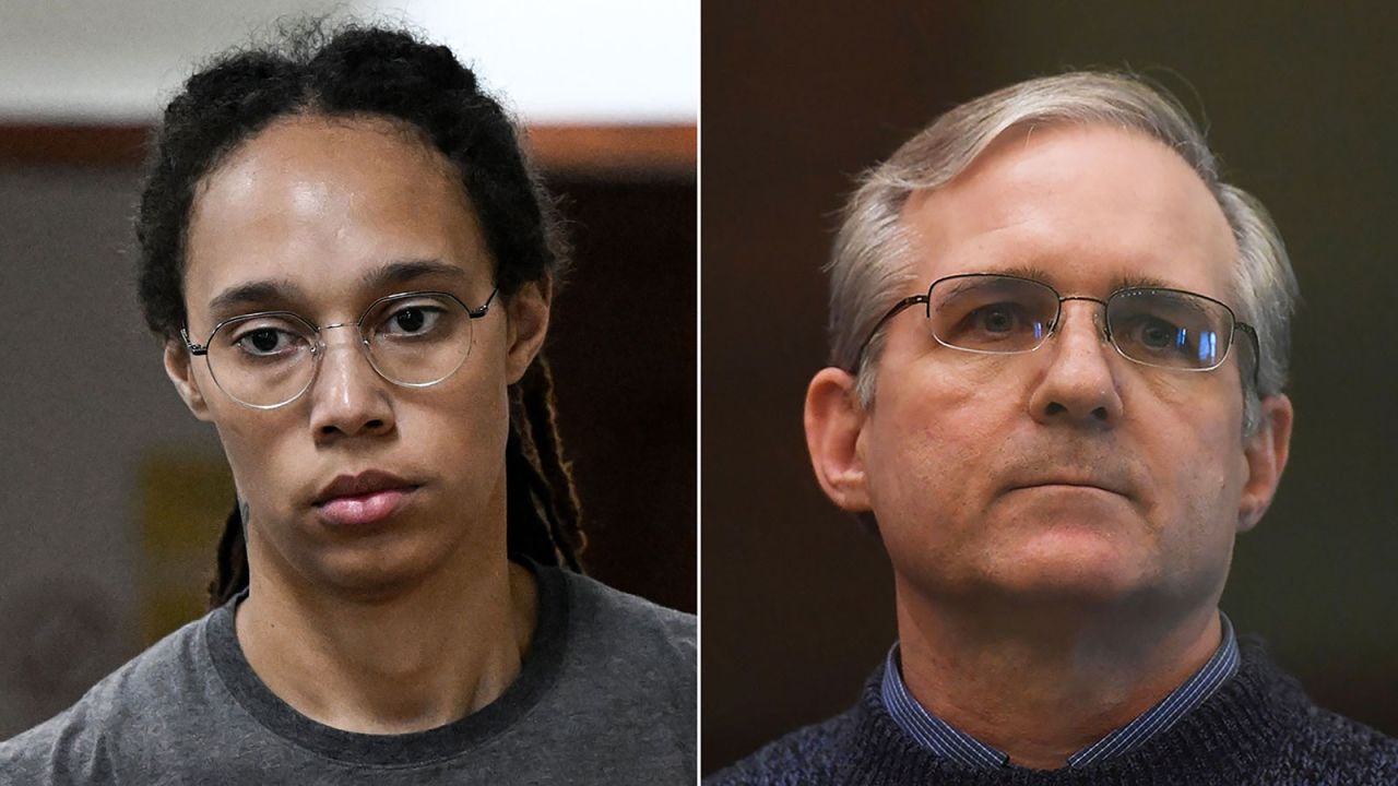 Brittney Griner, left, and Paul Whelan