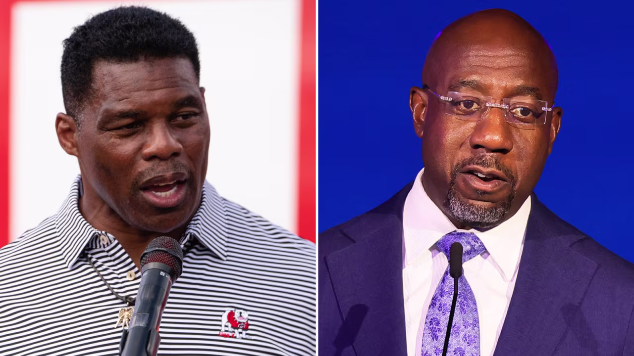 Republican Herschel Walker and Democratic Sen. Raphael Warnock. 