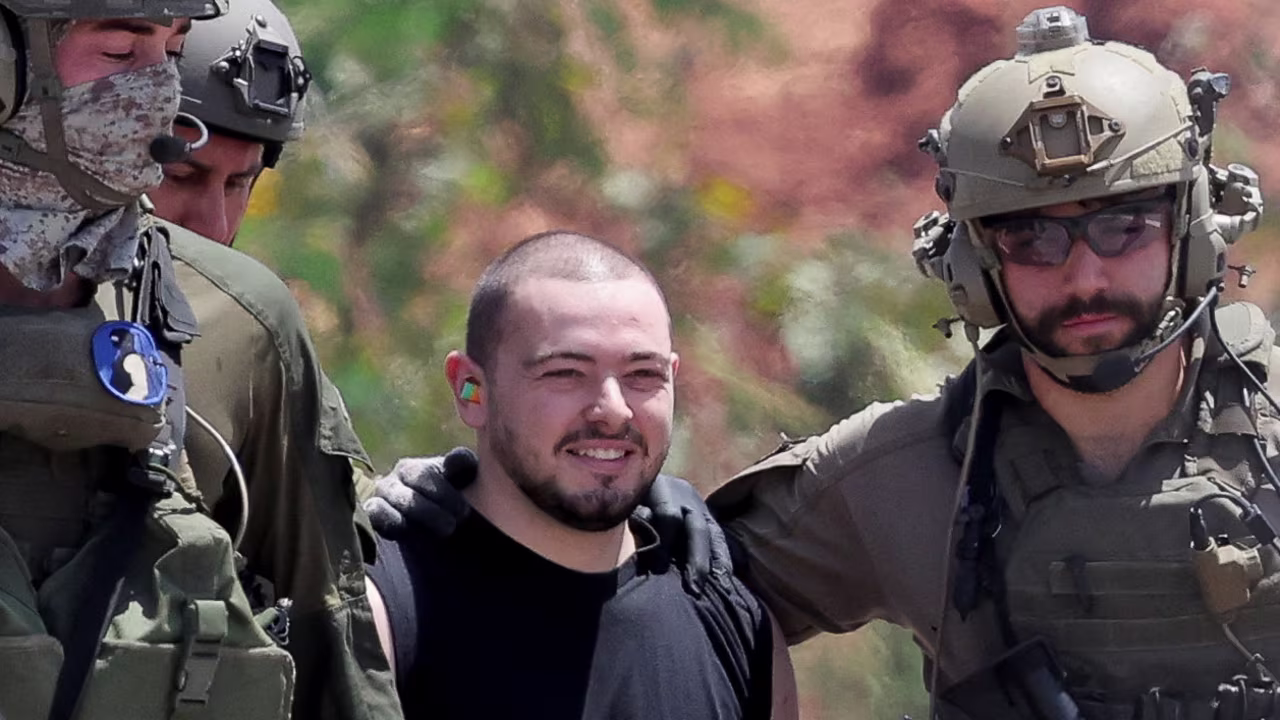 Almog Meir Jan, one of four hostages rescued from the central Gaza Strip on Saturday, in Ramat Gan, Israel, on June 8.