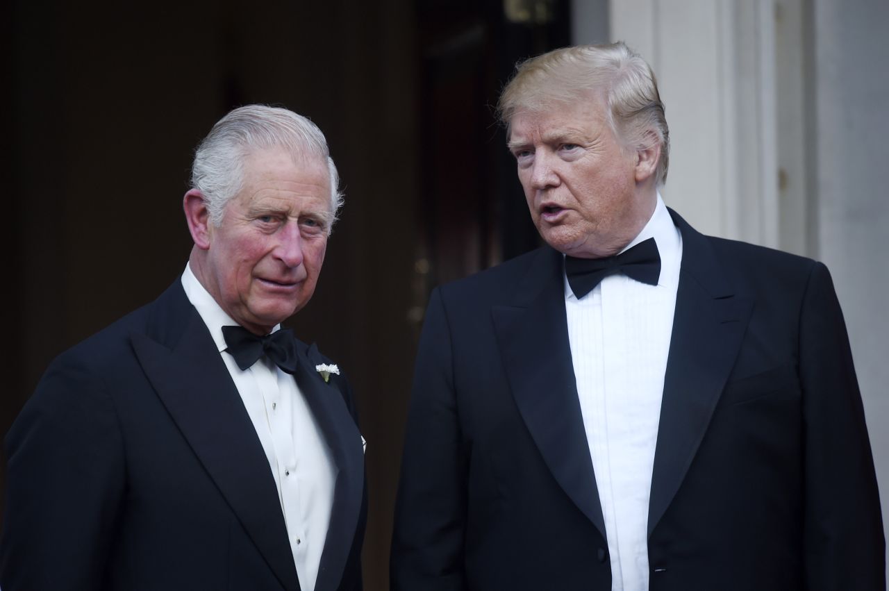 Prince Charles meets President Trump on Tuesday evening at Winfield House in central London.