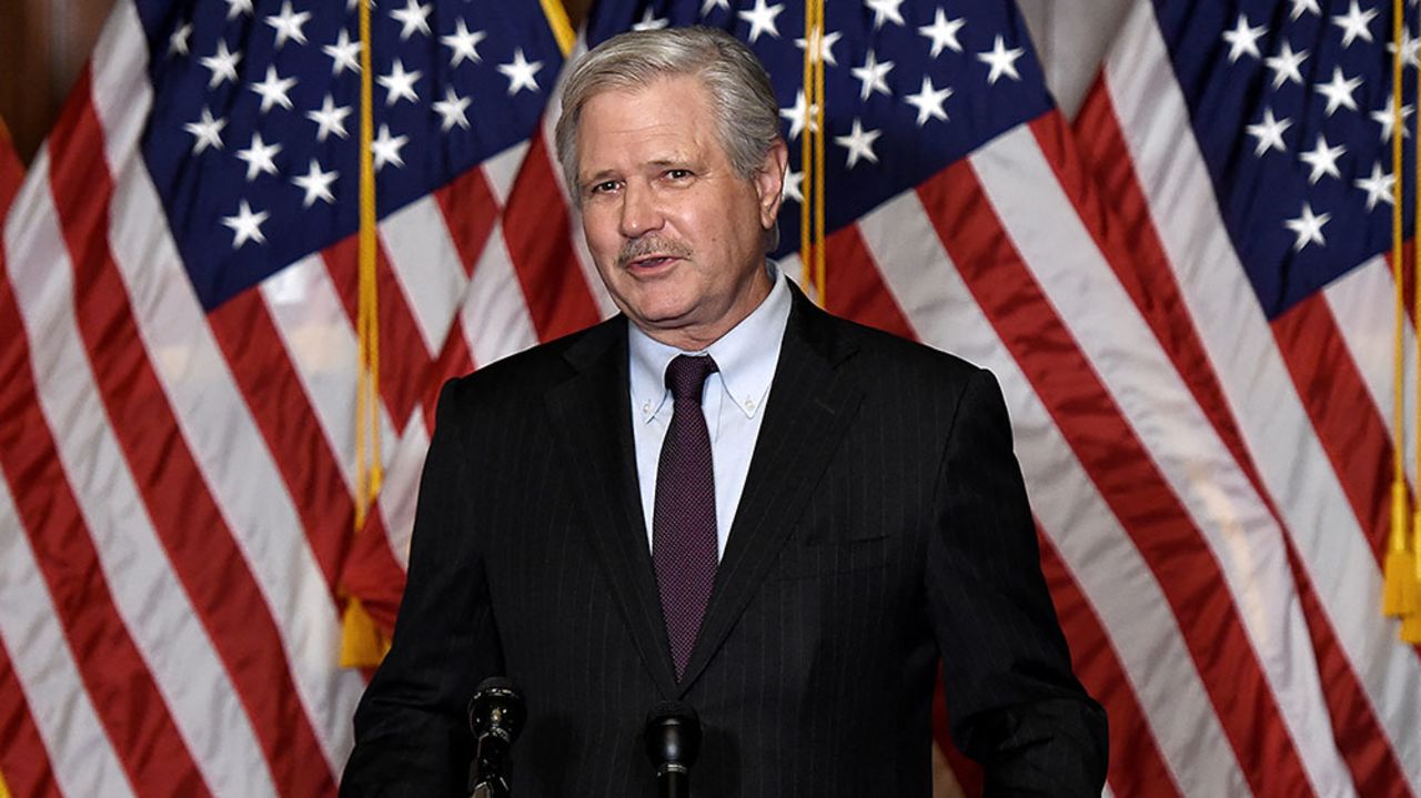 Hoeven?speaks during a news conference on Capitol Hill, in Washington, DC, on October 26, 2020. 