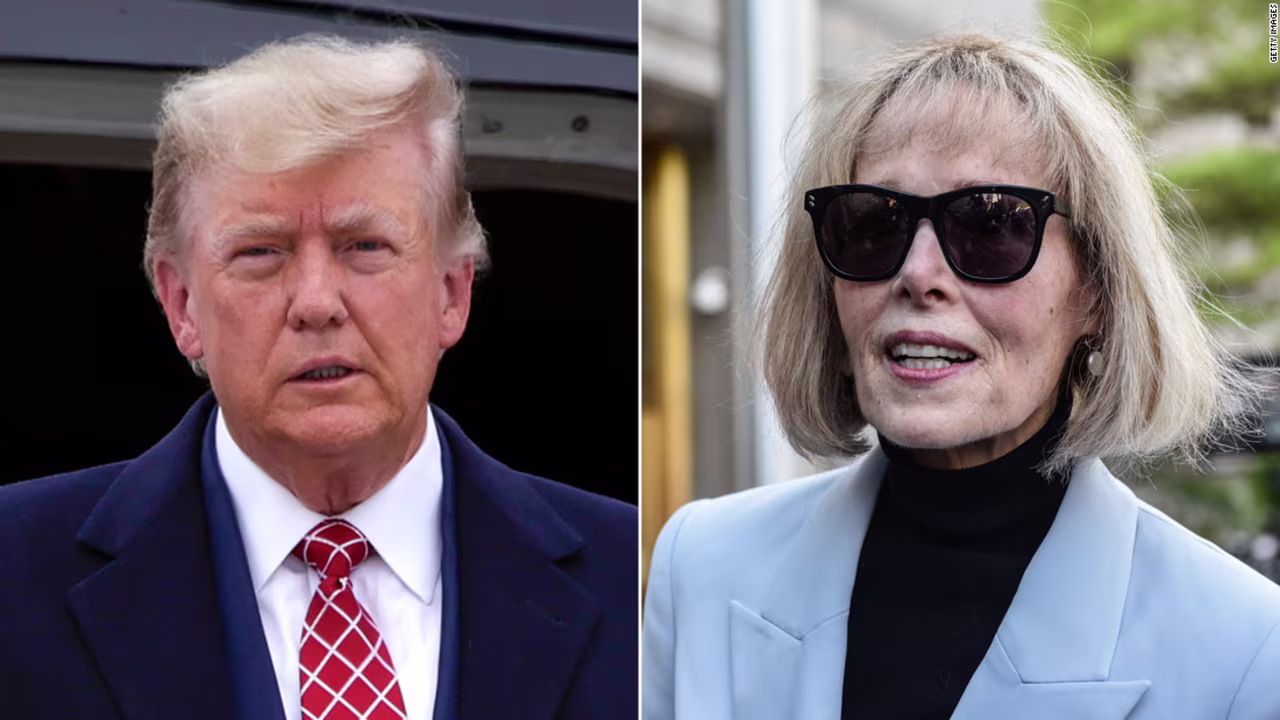 Former president Donald Trump and E. Jean Carroll.