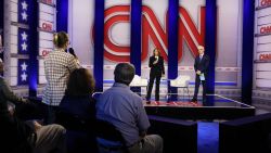 Vice President Kamala Harris participates in a CNN Presidential Town Hall moderated by CNN’s Anderson Cooper in Delaware County, Pennsylvania, on Wednesday, October 23, 2024. (Rebecca Wright/CNN)