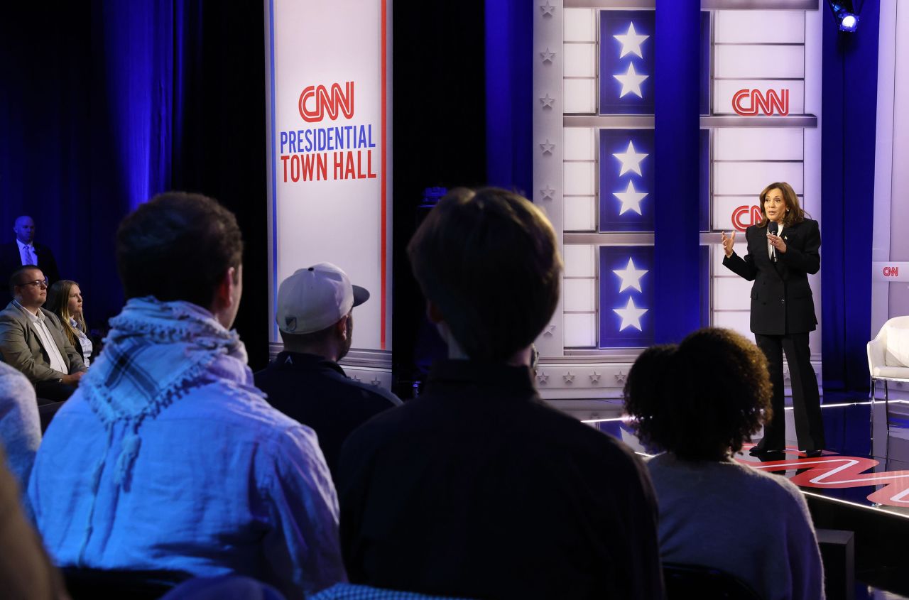 Vice President Kamala Harris participates in a CNN Presidential Town Hall in Delaware County, Pennsylvania, on Wednesday.