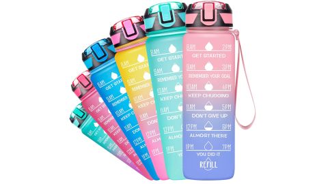 Fidus 32-Ounce Leakproof Water Bottle With Motivational Time Marker