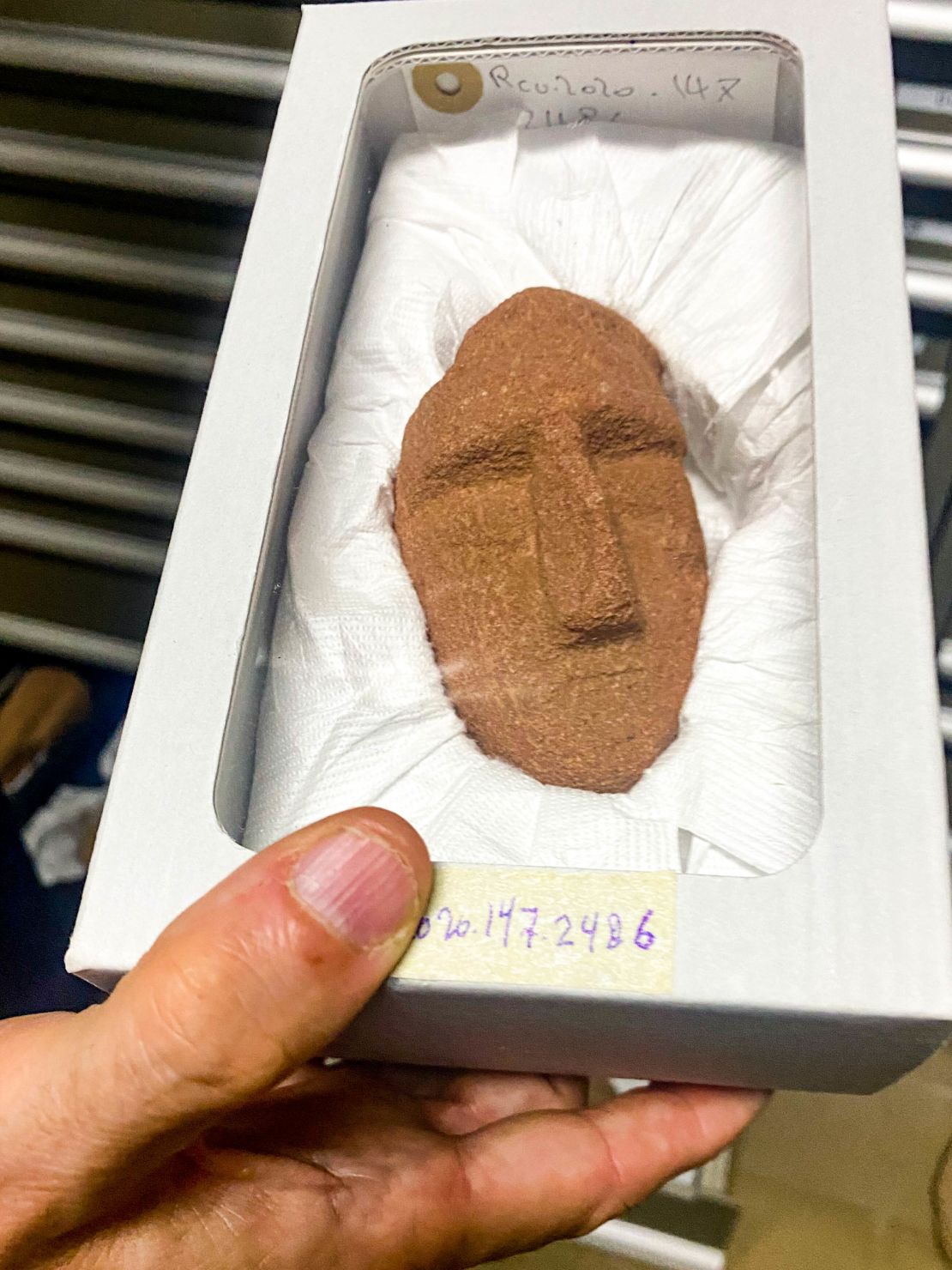 The head of a smashed figurine found near AlUla.