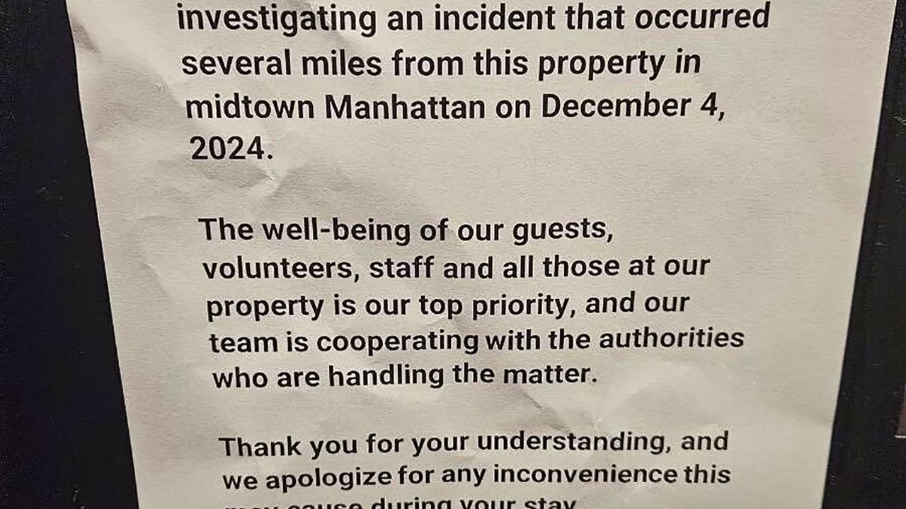A flyer is seen at an Upper West Side hostel that the person of interest checked into.