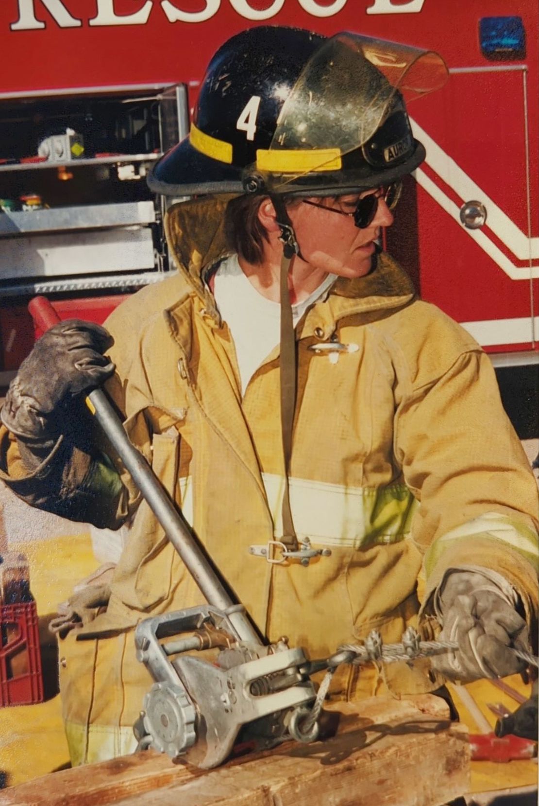 Deanne Criswell working as a firefighter in Aurora, Colorado.