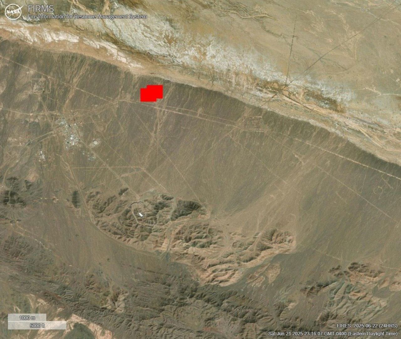 Data from NASA's Fire Information for Resource Management System (FIRMS) showed two heat patterns near Iran's Fordow nuclear facility on Sunday morning.