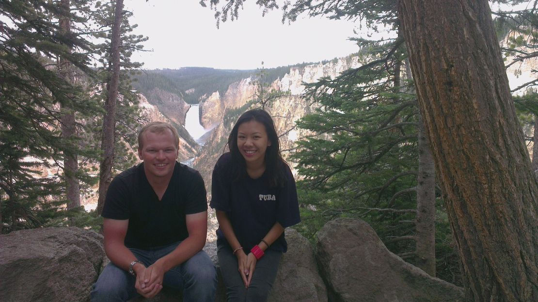 Here's Andrew and Shallen photographed on their first date at Artist Point, Yellowstone.