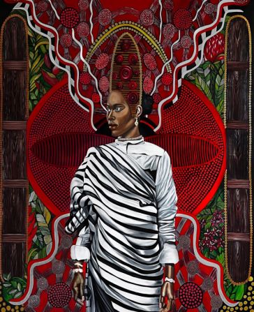 Tara Shakti will be the first artist from Madagascar<strong> </strong>to have her work sent to the moon, as part of the Lunar Codex project. Shakti hopes to empower other women through her vibrant paintings, including “La Reine” (pictured), which considers the layered aspects of femininity and womanhood. The original oil painting was completed in 2024, and a digitized version will be launched by Lunar Codex in February 2025.