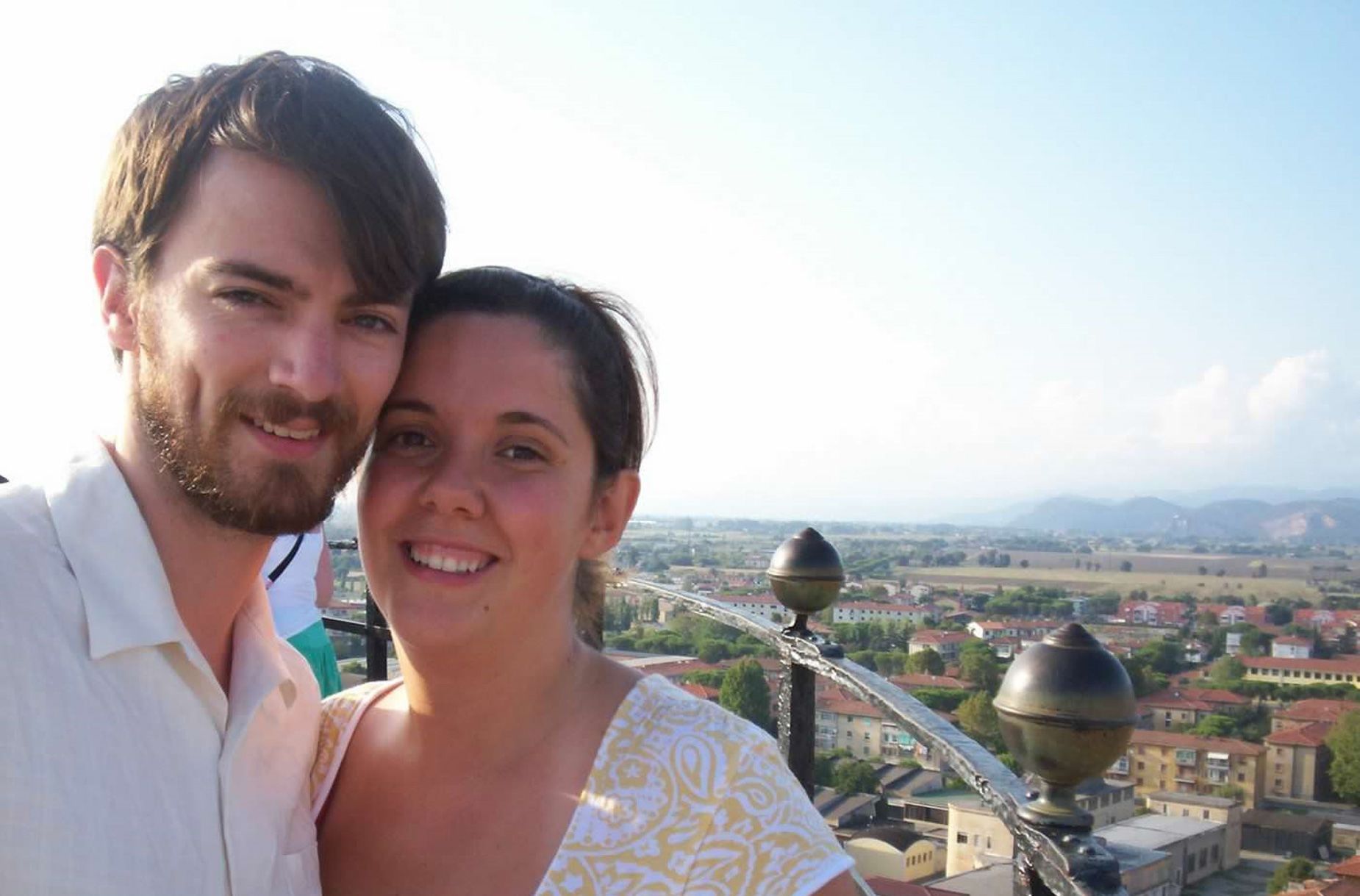 Here's the couple on top of the Leaning Tower of Pisa. Pisa is Gabriella's home city.