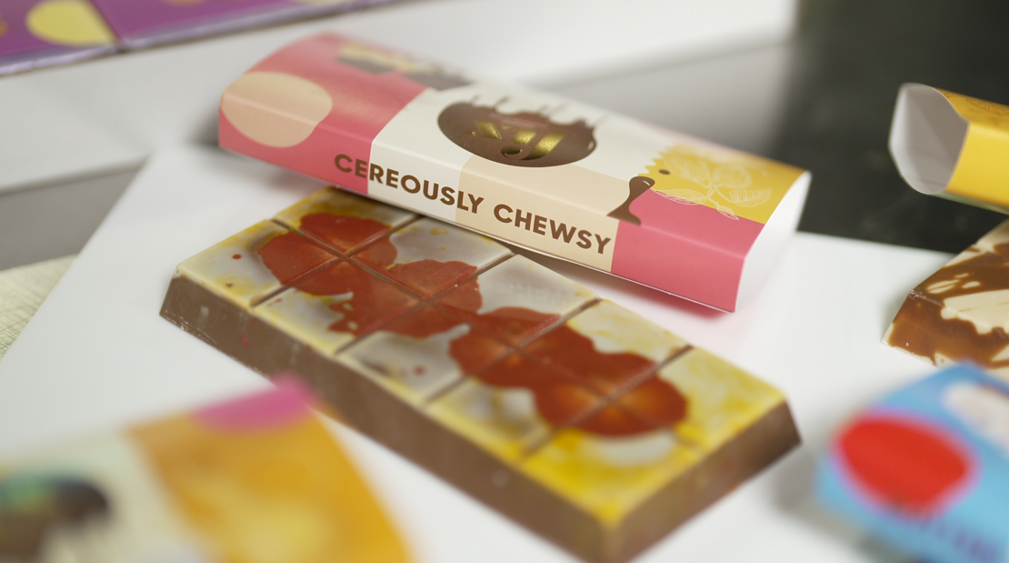 Decorated with edible paint, Fix’s chocolate bars look almost too good to eat. Almost.