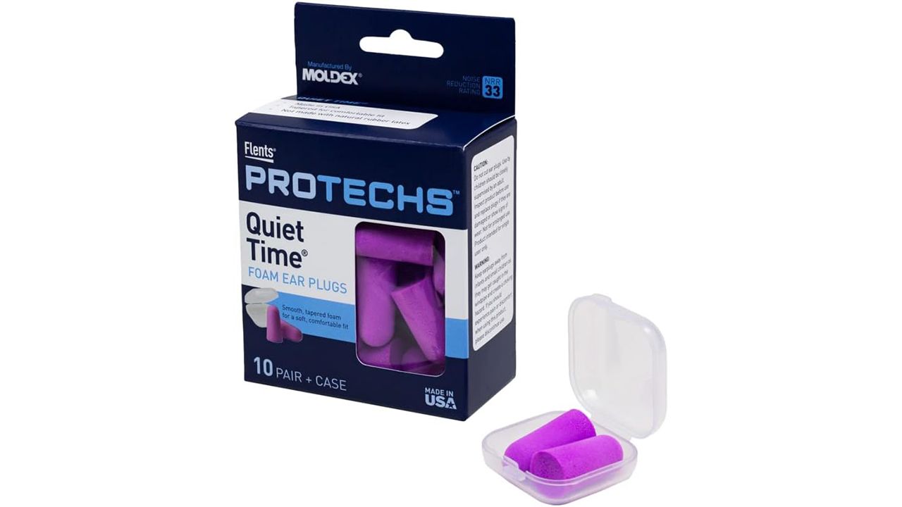 A photo of a 10-pack of purple Flents Foam Ear Plugs