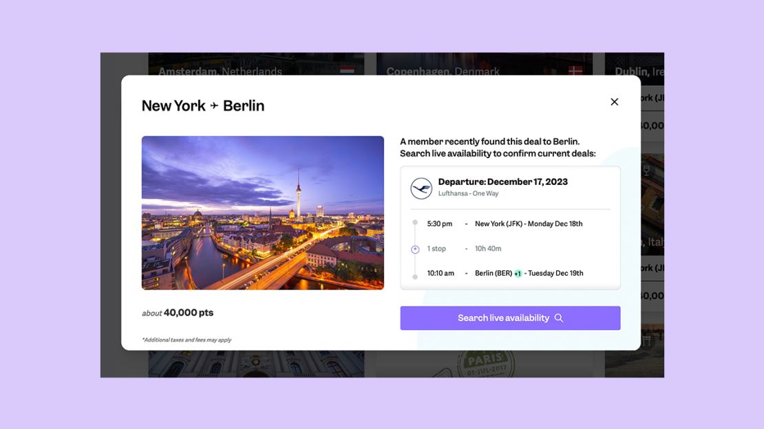 Point.me Explore itinerary from New York to Berlin