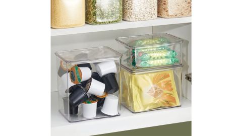 mDesign Plastic Stackable Kitchen Storage Container Bin
