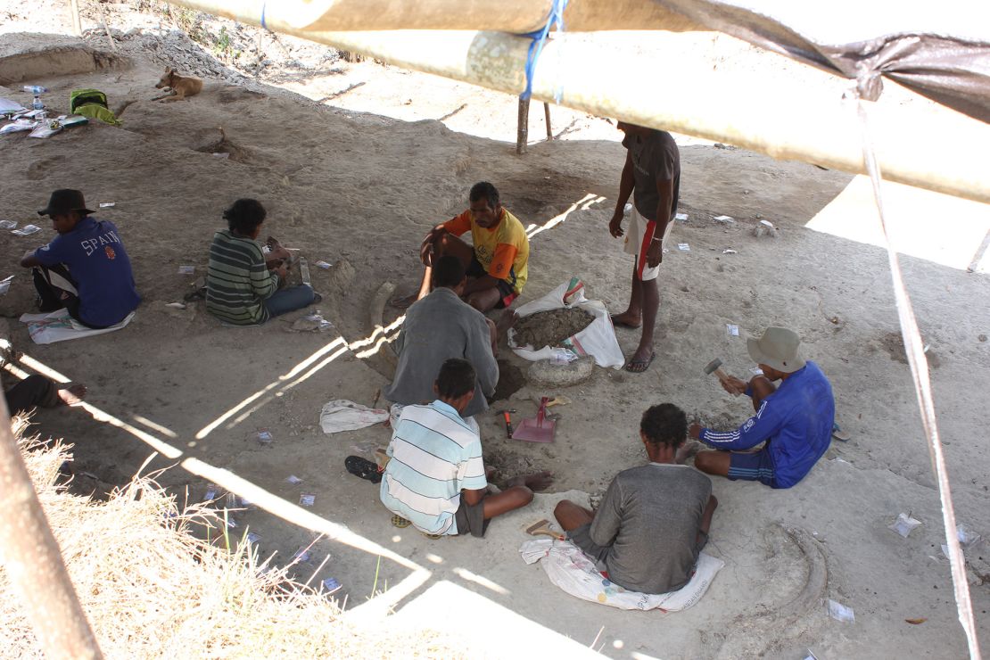 The humerus fragment was excavated at the Mata Menge site, shown here, in 2013. In the lower right corner a Stegodon tusk is visible.