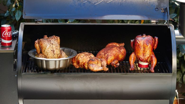 Whole chickens aren't just for roasting in the oven. Head outdoors and fire up the grill—these summery takes yield great results every time.