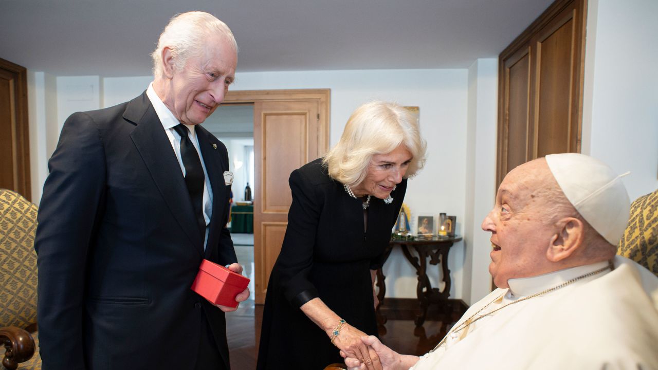 Pope Francis meets with King Charles and Queen Camilla on Wednesday.