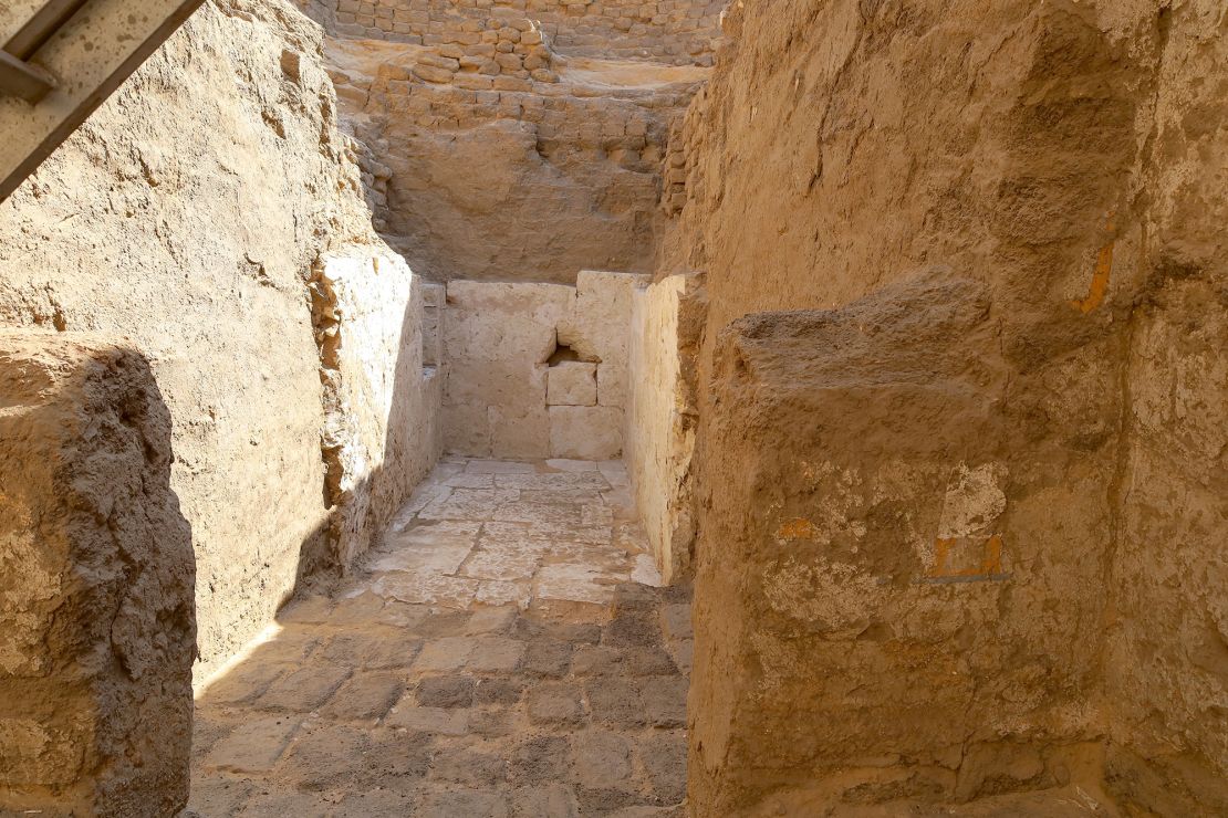The tomb had three rooms in total with the main burial chamber measuring about 1.9 meters (6.2 feet) wide by 6 meters (19.7 feet) long. Researchers say the unknown king's name was once painted on the entryway to the chamber (bottom right).