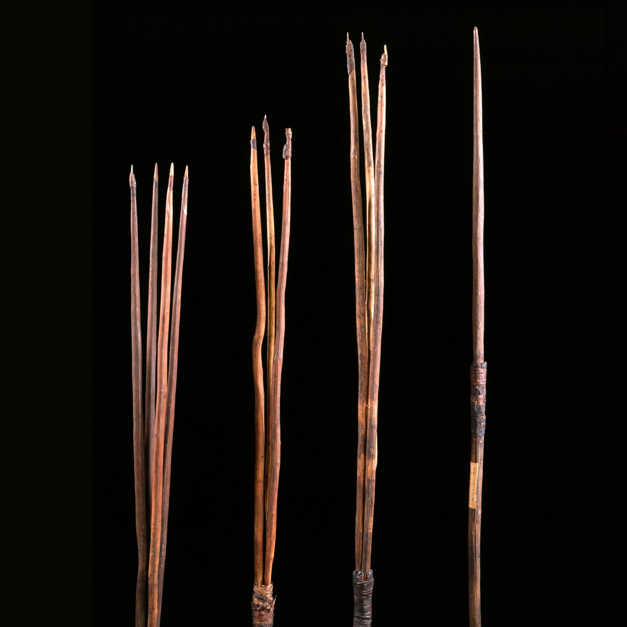 Four surviving Gweagal Spears.