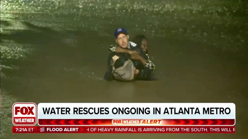 Georgia flooding: A risky drive after an overnight shift in Georgia ends in chest-deep water on a stranger’s back