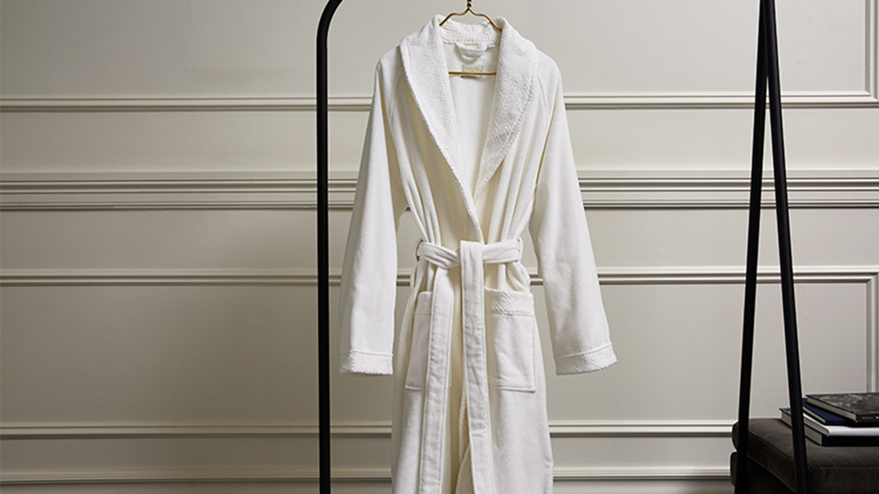 Frette 1860 For St. Regis Velour Robe stock photo