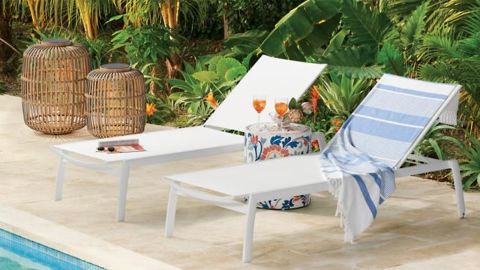 Frontgate Resort Collection Newport Teak Chaises, Set of Two