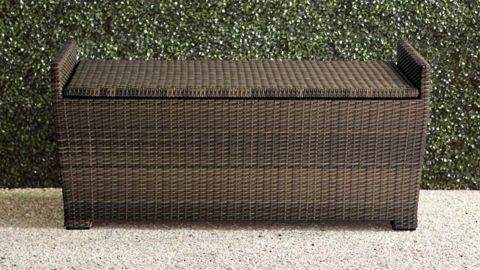 Frontgate Tapered Wicker Storage Bench