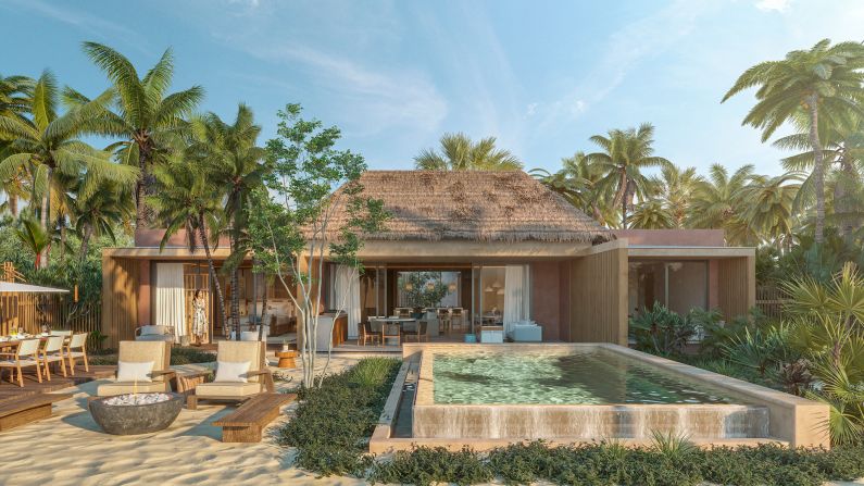 Prospective homeowners can choose between 24 fully furnished beachfront residences, starting from $4.5 million, or personalize their own custom estate on one of 114 beachside lots on the east and west side of the island.