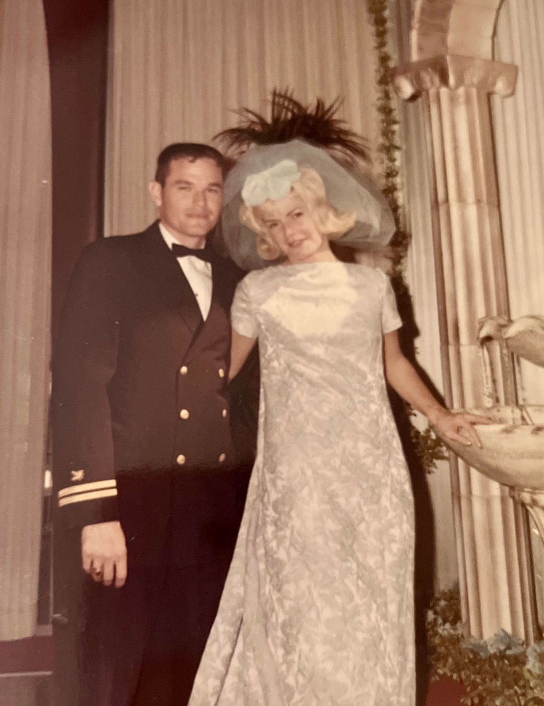 Faye and Tom Bauman on their wedding day 57 years ago. "We had a wonderful life," she says.