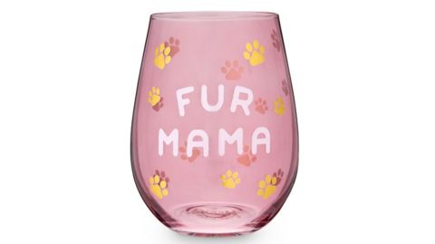 Fur Mama rimless wine glass
