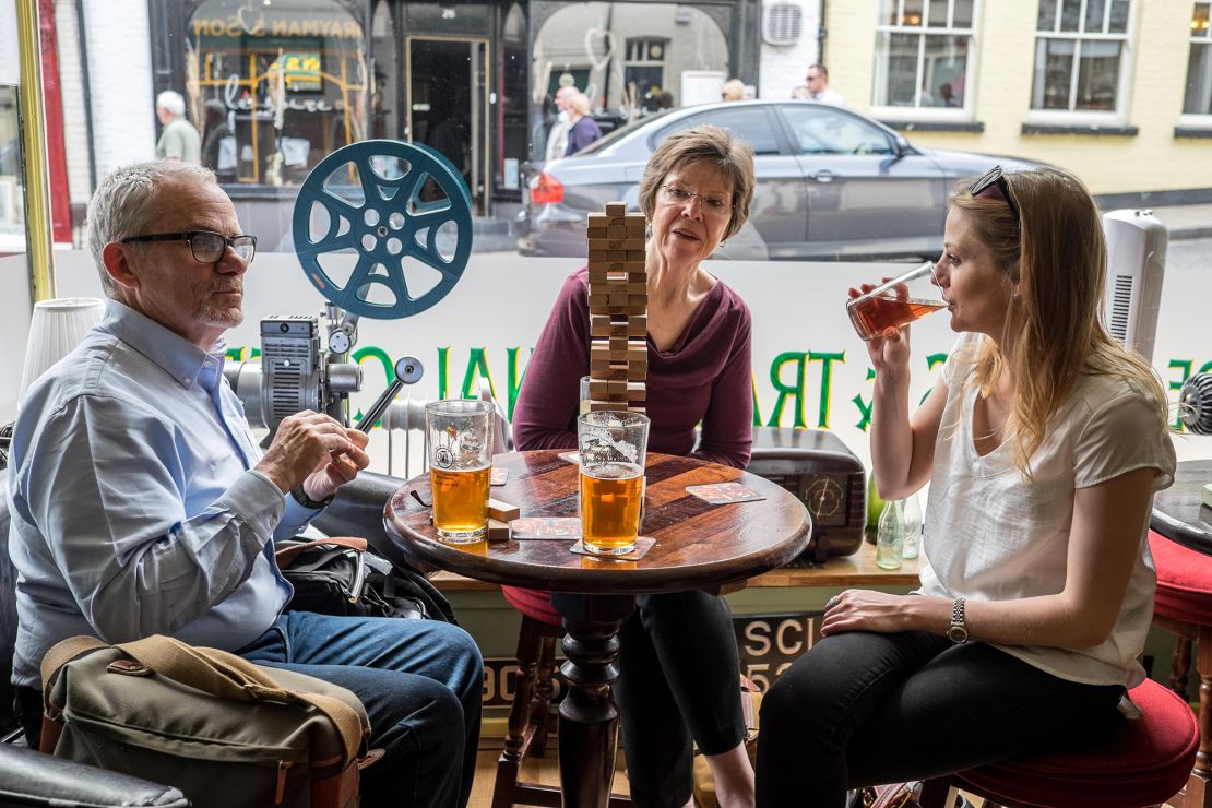 Some pubs provide board games for customers.