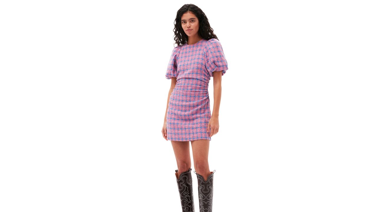 Ganni Check Suiting Mini Dress .jpg