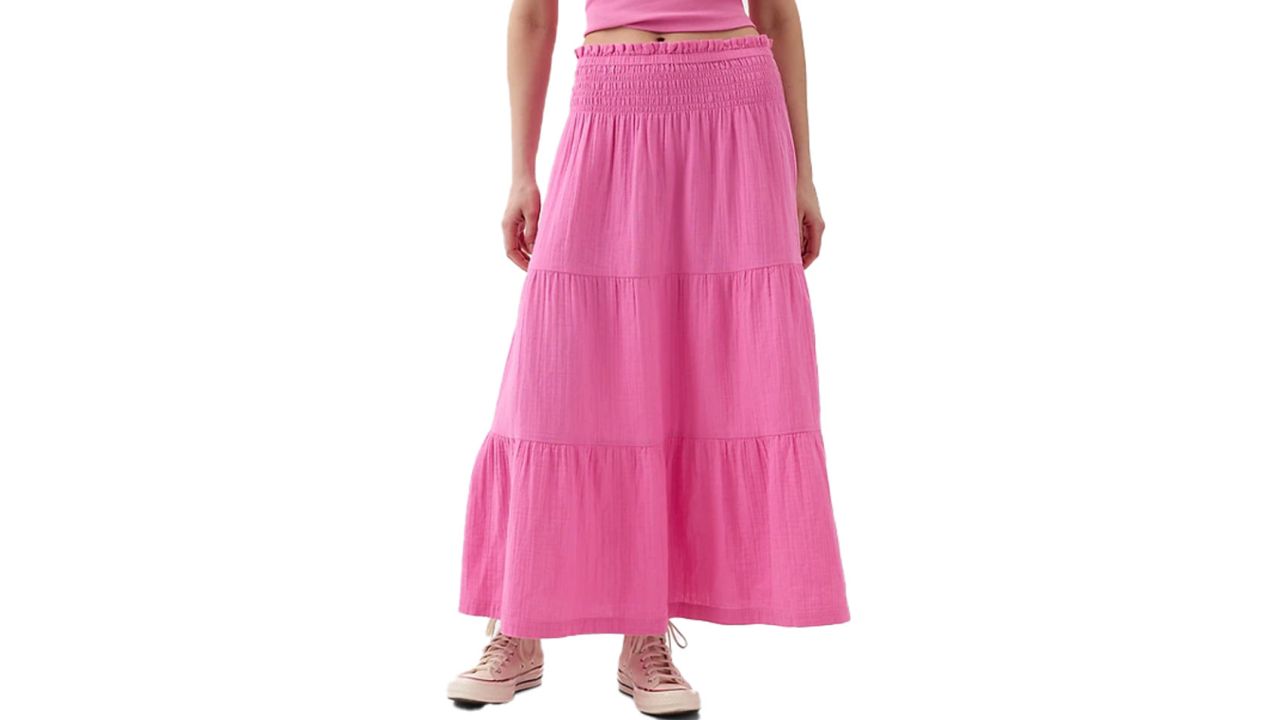 Gap Crinkle Gauze Tiered Maxi Skirt