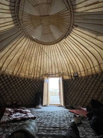 <strong>Yurt lodgings: </strong>Garagum Camp offers yurts with futon-like floor pads spread across traditional Turkmenistan carpets, solar-powered interior lights, and evening barbecue meals served on outdoor tables.