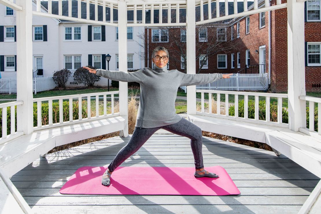 Yoga instructor Gayle Fleming, 76.