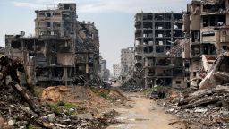 Edificios destruidos en el oeste de Beit Lahia, en el norte de la Franja de Gaza, el 11 de febrero de 2025.