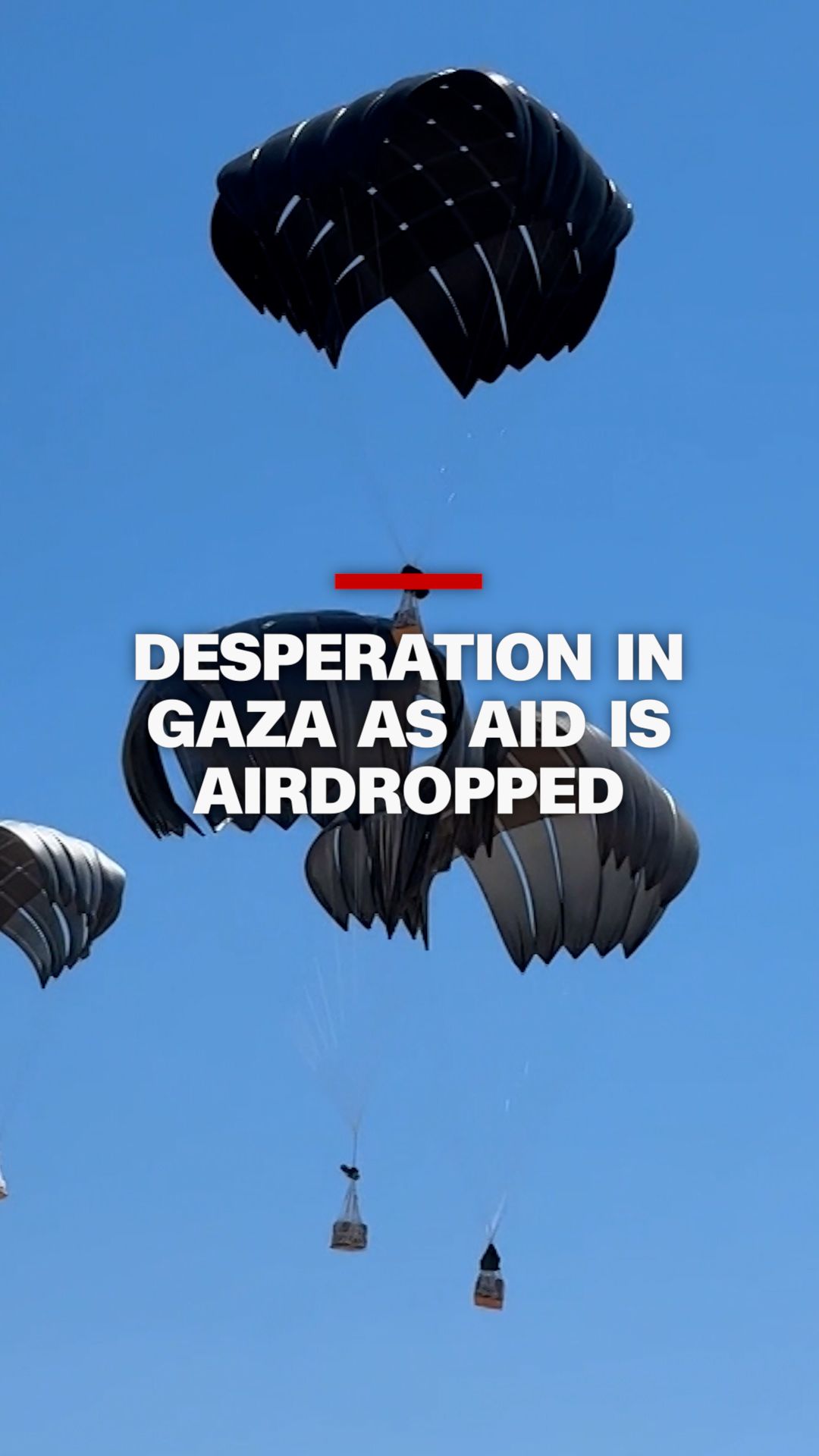 CNN footage on Monday captured the desperation of hundreds of Palestinians in central Gaza as people rushed towards aid boxes that many rely as the hunger crisis continues. Six countries were involved in dropping 120 aid packages in total, according to the Israel Defense Forces.