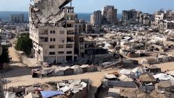 Many of the buildings that are still standing in Gaza City are damaged.
