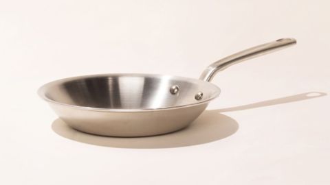 Stainless steel clad frying pan