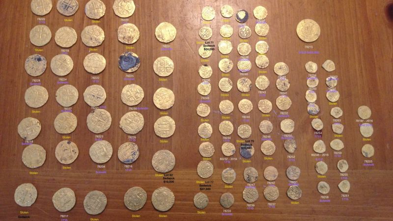 Riches recovered: $1 million worth of gold coins stolen from 18th century shipwrecks found