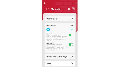 <em>You can edit rules and grant access for each garage door in the Aladdin Connect’s app.</em>
