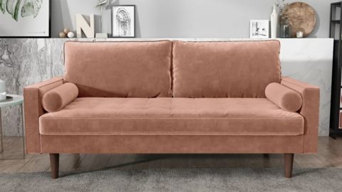 George Oliva Chretien 70-inch Velvet Square Arm Sofa