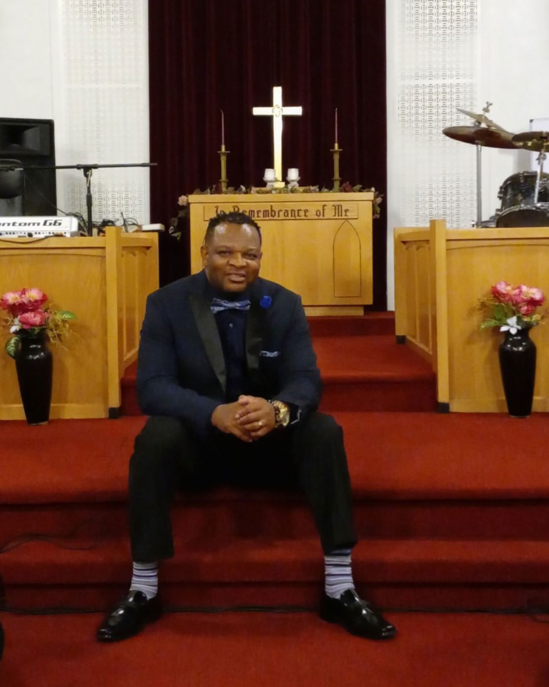 Pastor Glenn Germany in an undated image in his church in Pennsylvania.